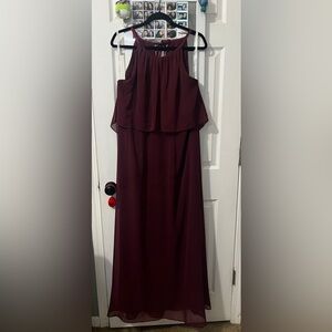 David’s bridal chiffon burgundy red bridesmaids/ formal dress size 16